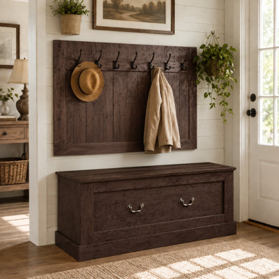Banc de rangement en bois manufacturé Clovia