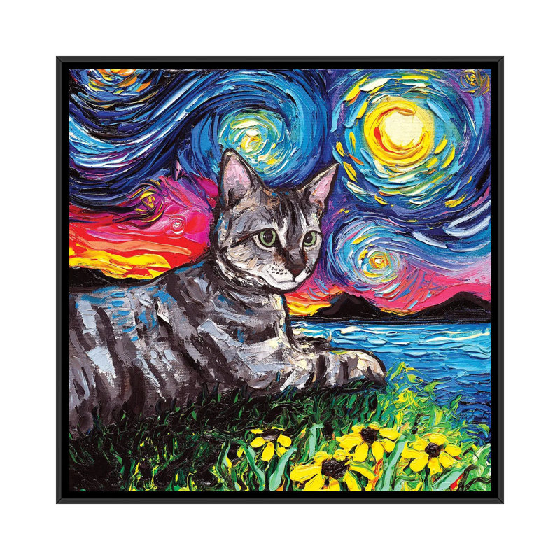 «Virginia» par Aja Trêves - reproduction d'art, Pas de tapis, H 12 po x l 12 po x P 1,5 po, Toile avec cadre noir