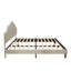 Lit plateforme tapissier avec tête de lit réglable, rembourré en tissu de lin, style simple et moderne, aucun sommier tapissier requis, assemblage facile-1458051728
