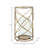 Metal and Glass Pillar Candle Holder with Openwork Geometric Frame - Decorative Accent for Modern and Glam Spaces-131801774-6566749