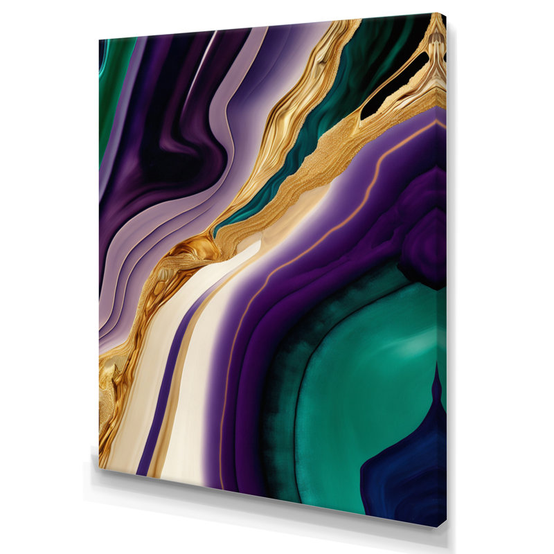 «Mauve, vert» et «Bold Strokes II», impression sur toile, H 40 po x l 30 po x P 1,5 po, Toile tendue