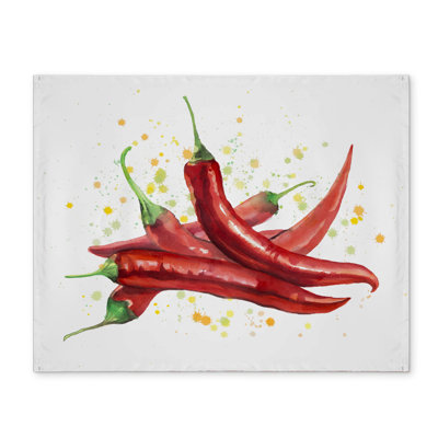Red Hot Peppers Polyester Placemat - Home Decor Essential