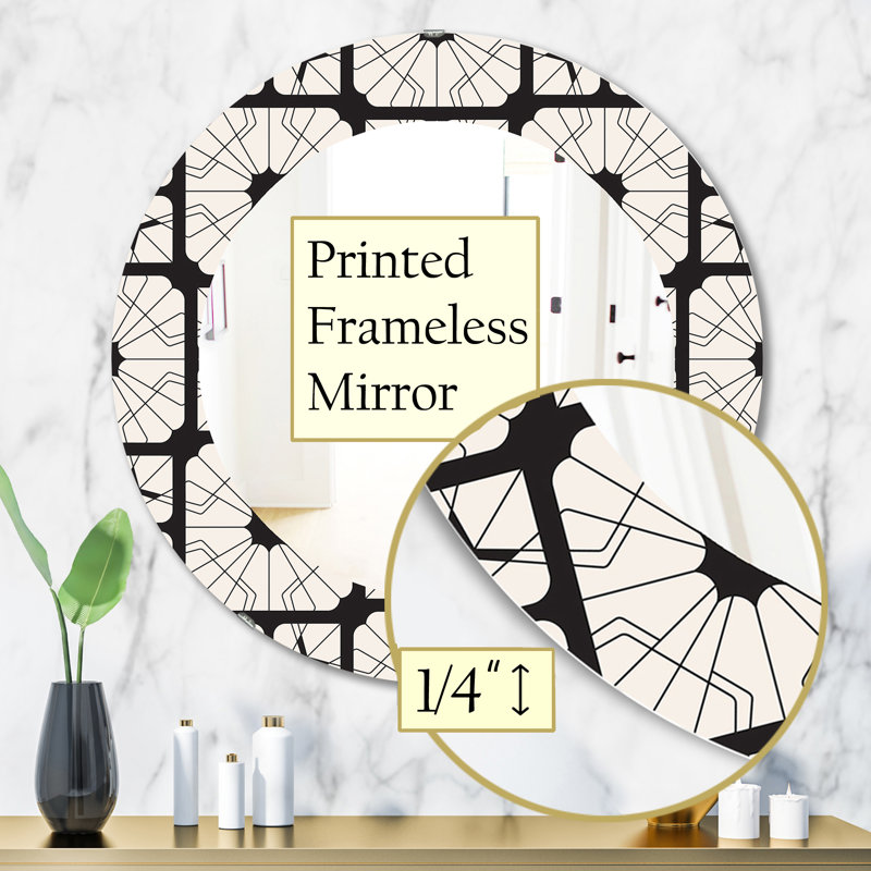 Miroir mural Mid-Century, H 31,5 po x l po