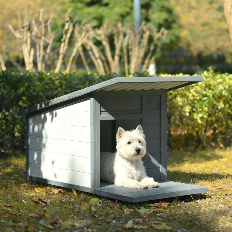 Niche pour chien en bois massif d'extérieur de style moderne