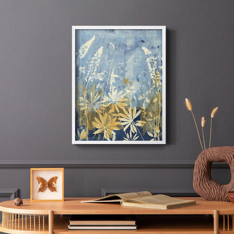Wild Lupine Framed Print - Solid Wood, White, 14" H x 11" W