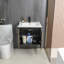 Ensemble de meuble-lavabo mural 24 po, meuble de rangement flottant avec porte-serviettes noir-1933000654