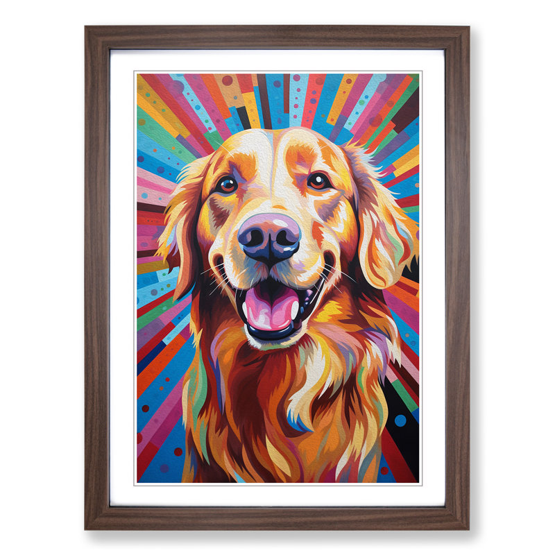 Golden Retriever Op No.3 - Framed Print, 34cmH x 25cmW