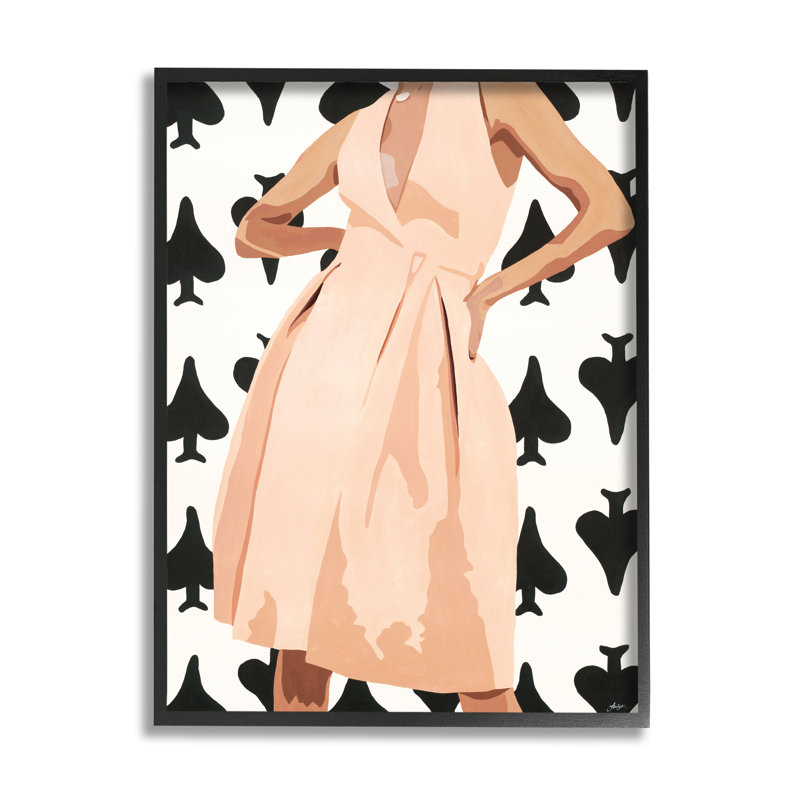 Motif de mode féminine par-dessus la bêche par Beth Ann Lawson - impression, H 30 po x l 24 po, Giclée encadrée noir minuit