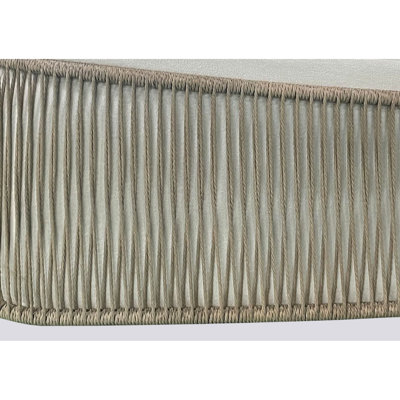 Chaise d'appoint blanc crème avec design extérieur en corde, rembourrée pour une durabilité accrue, coussins à haute densité et enveloppés, ressorts à arc, poids de 71 lb