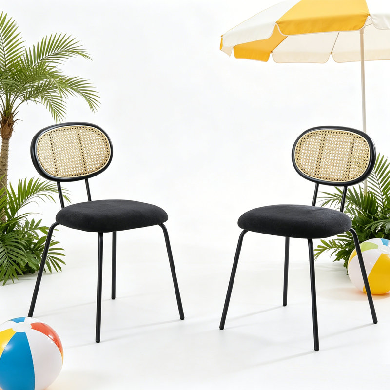 Fabric Upholstered Side Chair in Black