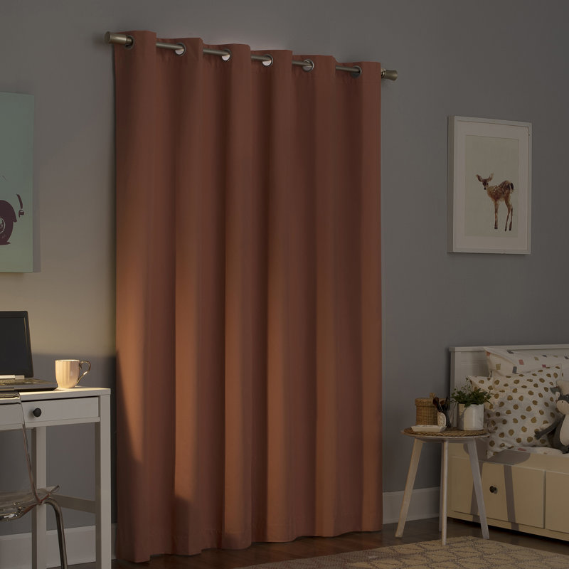 Bright Vibes 100% Blackout Grommet Curtain Panel, Orange, 40" x 96"
