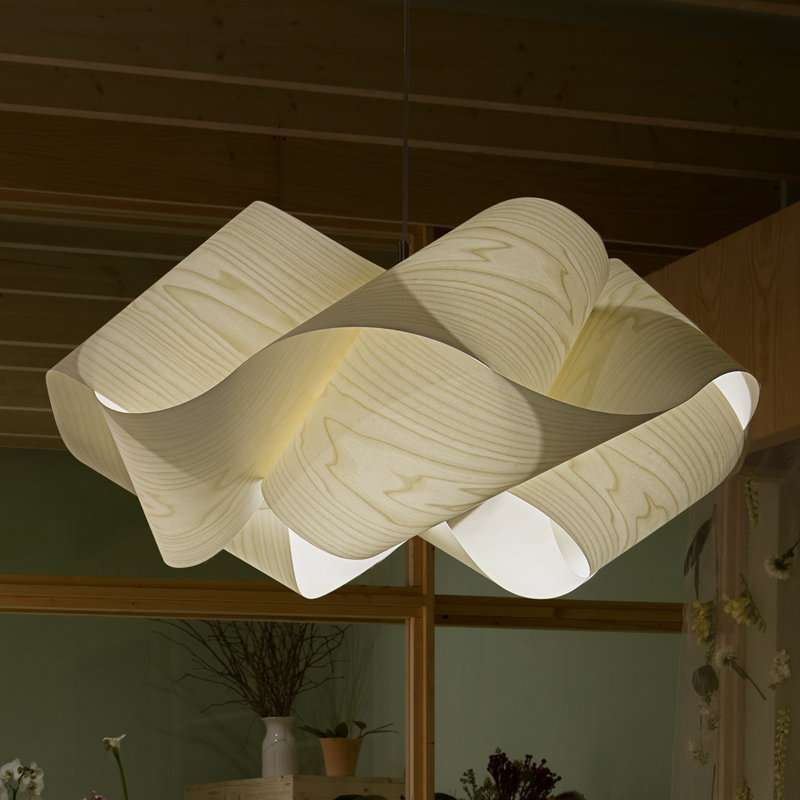 Luminaire suspendu Swirl par Ray Power, Orange, E26, Nickel