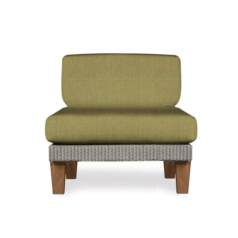 Catalina Outdoor Teak Lounge Chair, Canvas Black Sunbrella® Canvas, Pewter