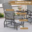 2-Seater Outdoor Glider Bench with 2-Tier Center Table, Breathable Mesh Fabric Seat Gray