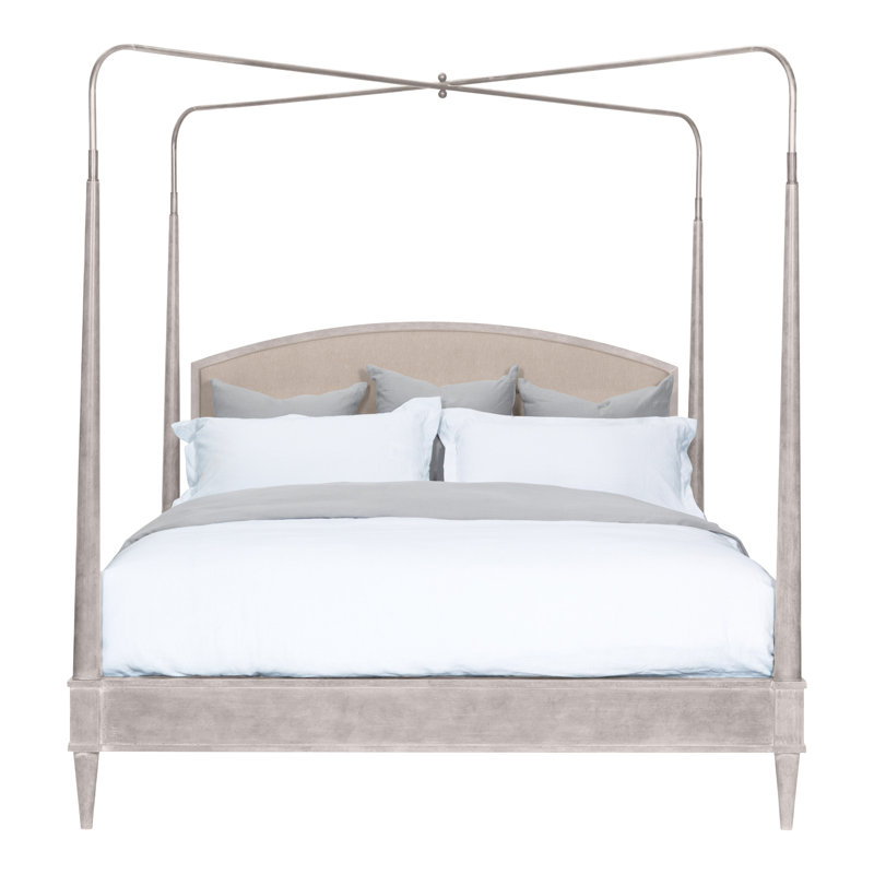 Anderkit Upholstered Canopy Bed, Dove Gray, Jiggles Fawn