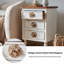Table de chevet 19 "Vintage Farmhouse, blanc vieilli, 3 tiroirs, table de chevet | Idée cadeau