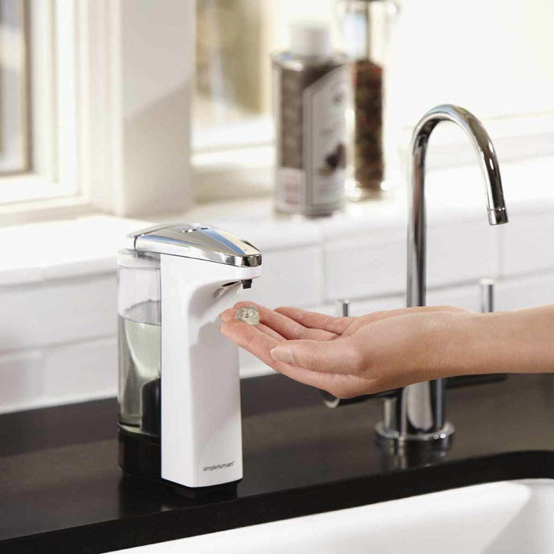 Simplehuman 8 oz. Touch-Free Sensor Liquid Soap Pump Dispenser with Soap Sample, White