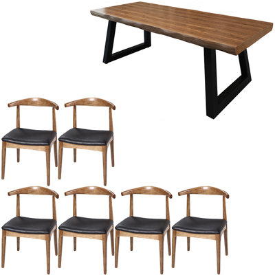 Nordic style modern solid wood dining table set