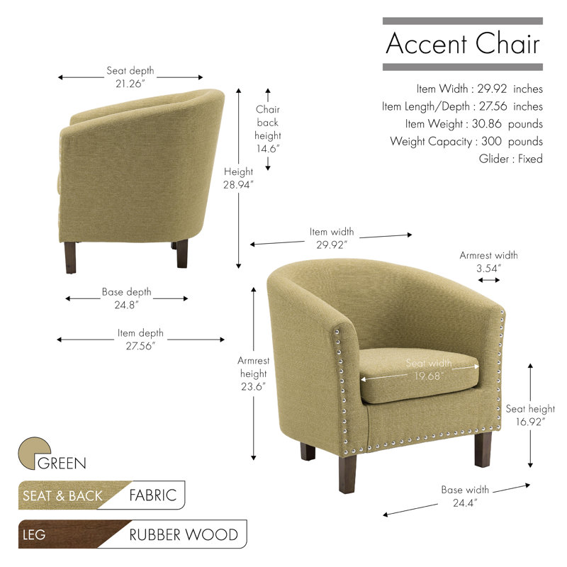 Fauteuil d'appoint Arthenia, Mélange de polyester vert