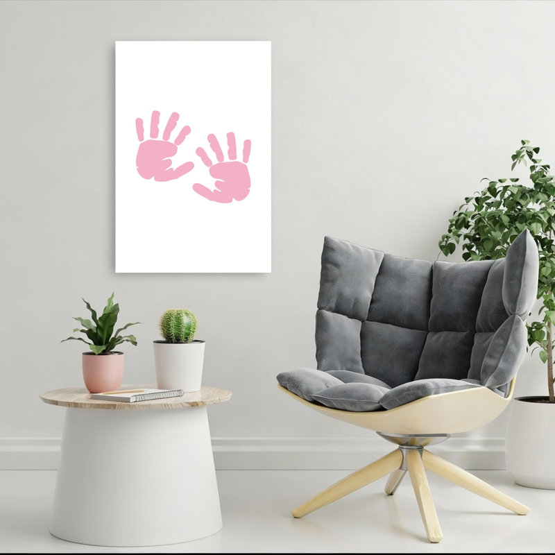 «Little Pink Handprints», reproduction d'art murale abstraite, H 36 po x l 24 po