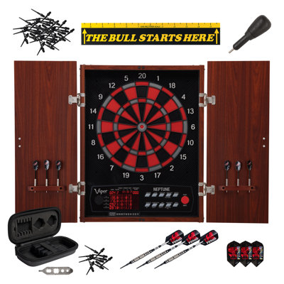 Neptune Electronic Dartboard and Cabinet Set with Darts