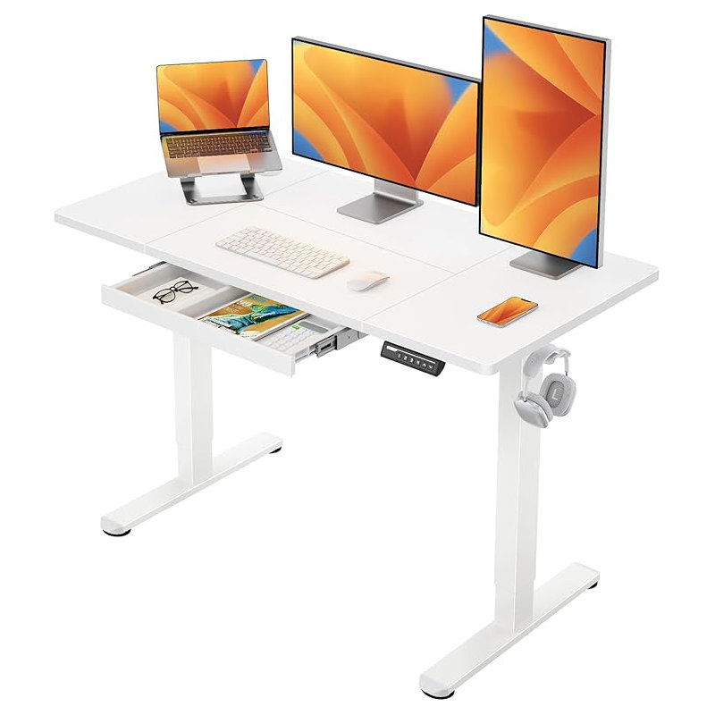 Adjustable Metal Base Standing Desk, 120cm. W x 60cm. D