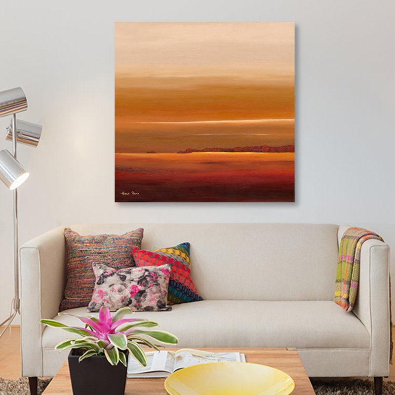 Sundown III par Hans Paus - Estampe numérique sur toile tendue avec châssis, H 12 po x l 12 po x P 0,75 po, Toile tendue
