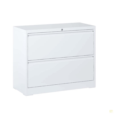 Lateral File Cabinet 2 Drawer Filing Cabinet With Lock, Lockable File Cabinet For Home Office, Locking Metal File Cabinet For Legal/Letter/A4/F4 Size