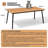 6-Person 70.87''LX33.07''W Outdoor Dining Set with Aluminum Frame, Umbrella Hole and Armless Chairs-764544931-764805336