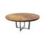 Chuleta Round Dining Table on Stainless Steel Base, Natural