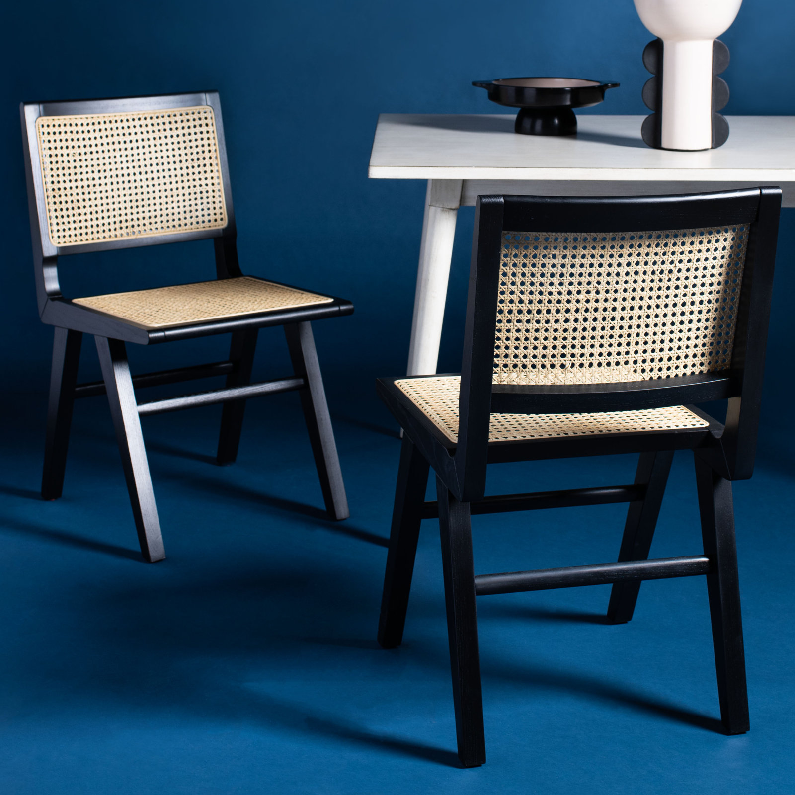 Atticus Side Chair, Black/Natural