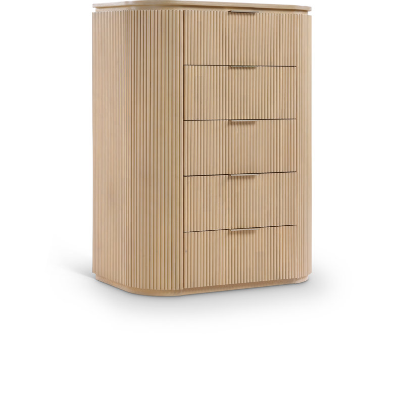 Commode en bois massif et placage Iyona, Naturel