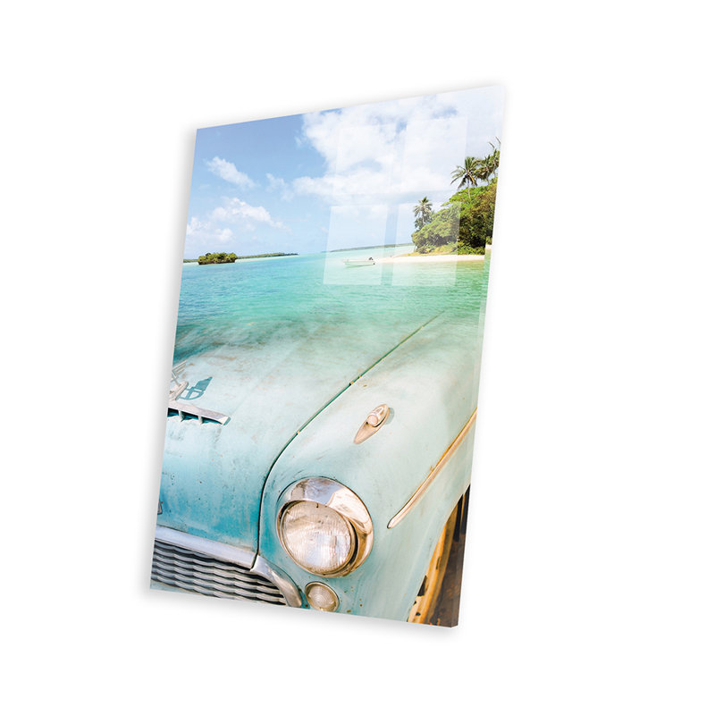 «Classic Car Cuba Beach» par Gen Z - impression non encadrée, H 24 po x l 16 po x P 0,25 po