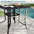 Square Patio Table for 4, Outdoor Metal Dining Table w/Umbrella Hole for Porch