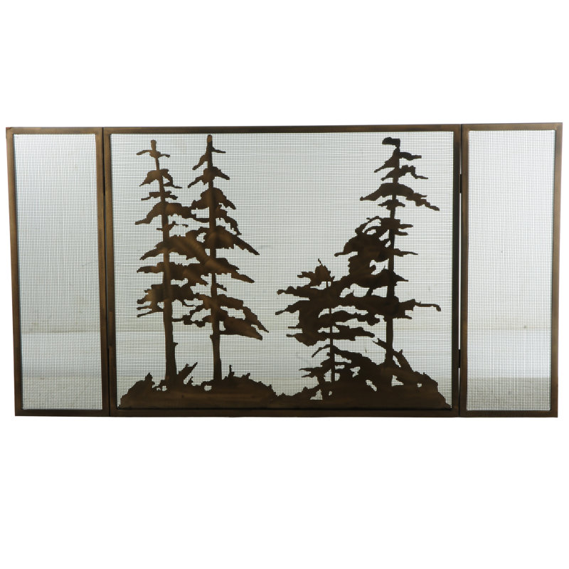 Tall 3 Panel Fireplace Screen