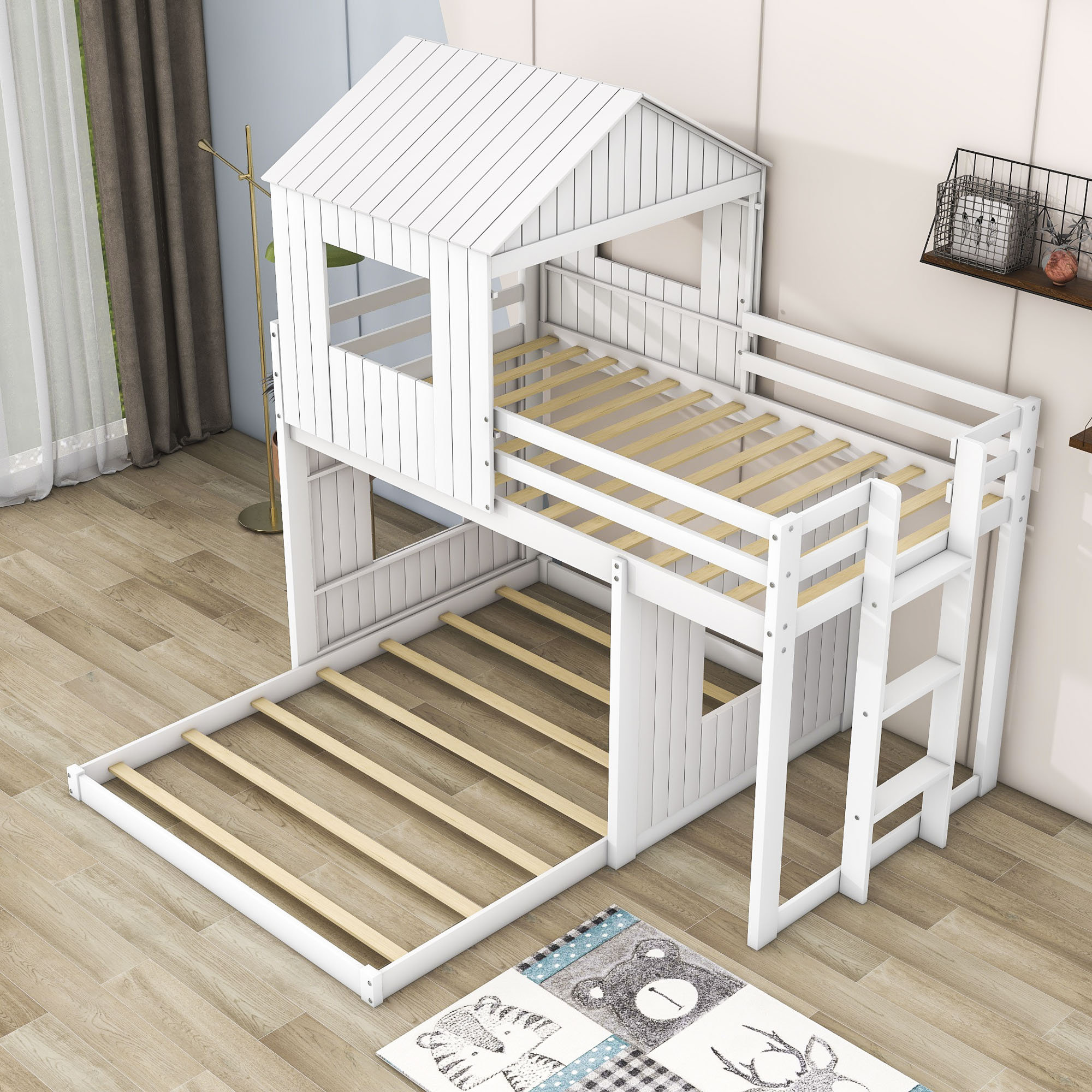 Harper Orchard Cybil Twin Over Full L-Shaped Bunk Beds by Harper ...