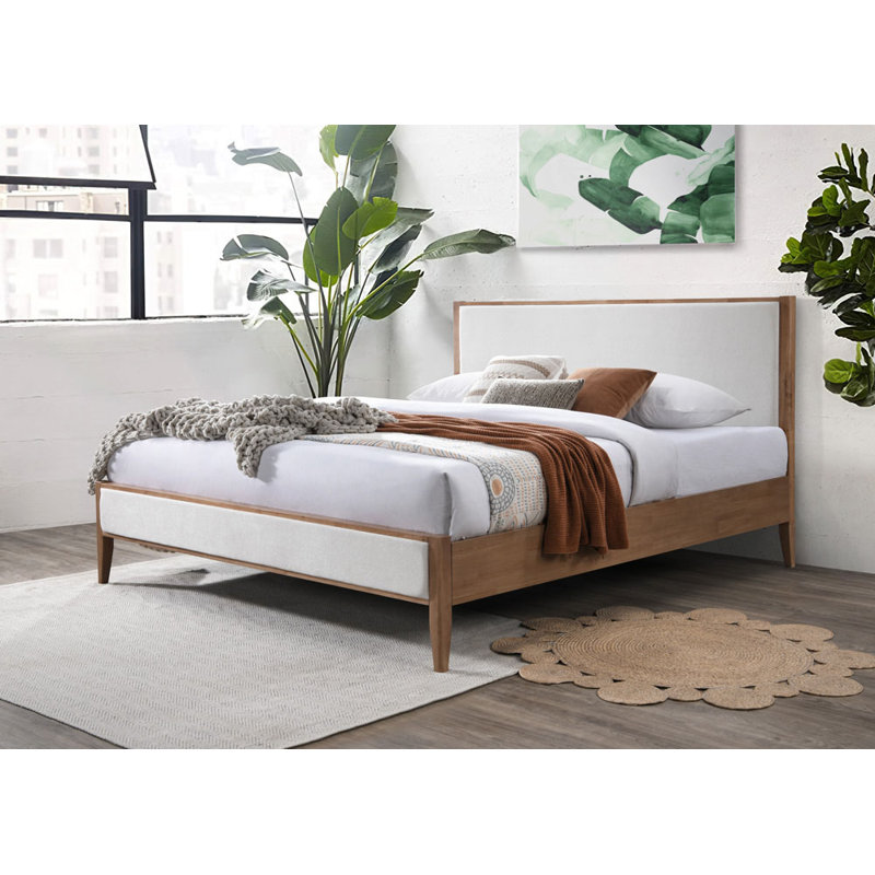 Giuliano Channel Tufted Bed, Queen, Natural