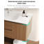 Meuble-lavabo de salle de bain Mid-Century en acier inoxydable au fini brun avec lavabo en céramique intégré
