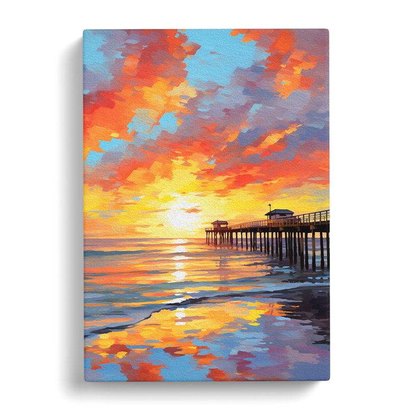Pier Impressionism Art - Wrapped Canvas, 50cm H x 35cm W x 3cm D