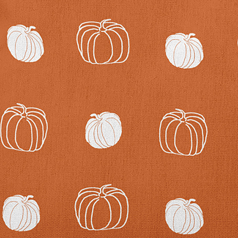 Coussin décoratif à motif citrouille, H 16 po x l 16 po, Poussière d'orange, Carré