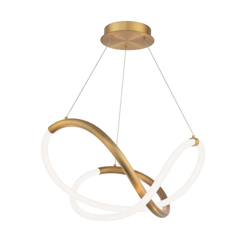 Solo 1 - Light LED Chandelier, Aged Brass