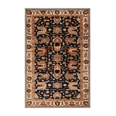 Machine Washable Persian Brown Area Rug