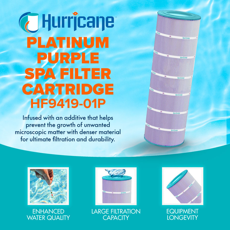 Hurricane Filters HF9419-01P Platinum Purple Spa Filter Cartridge Replacement