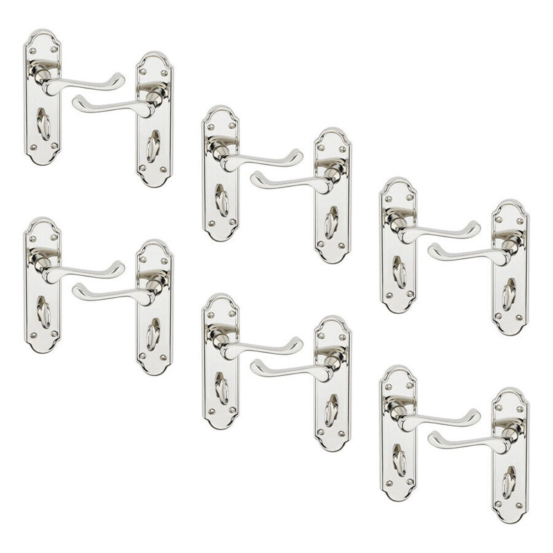 Door Handle, Polished Nickel