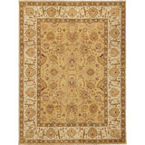 Wool Oriental Area Rug in Gold