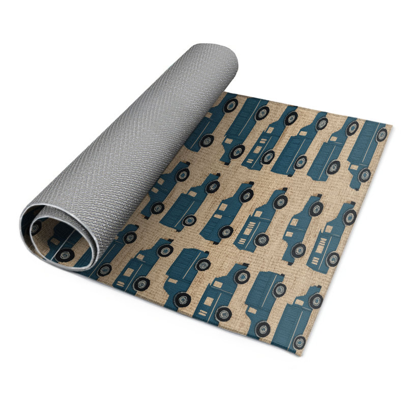 Transportation Brown Indoor and Outdoor Area Rug, Rectangle 2' x 3'