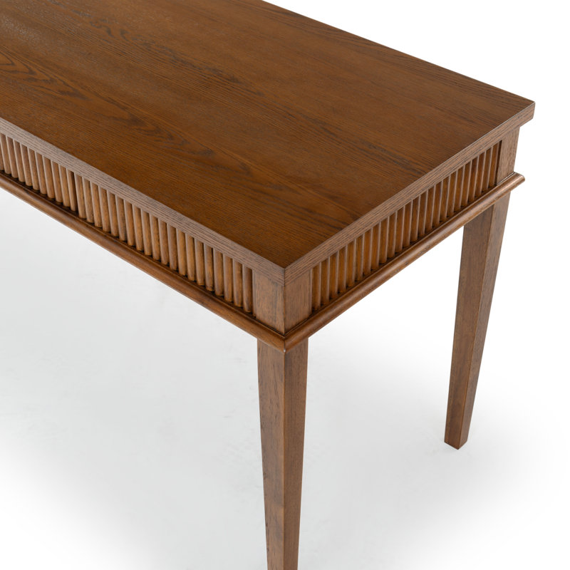 Shelbie 1 Drawer Reeded Desk, Medium Oak