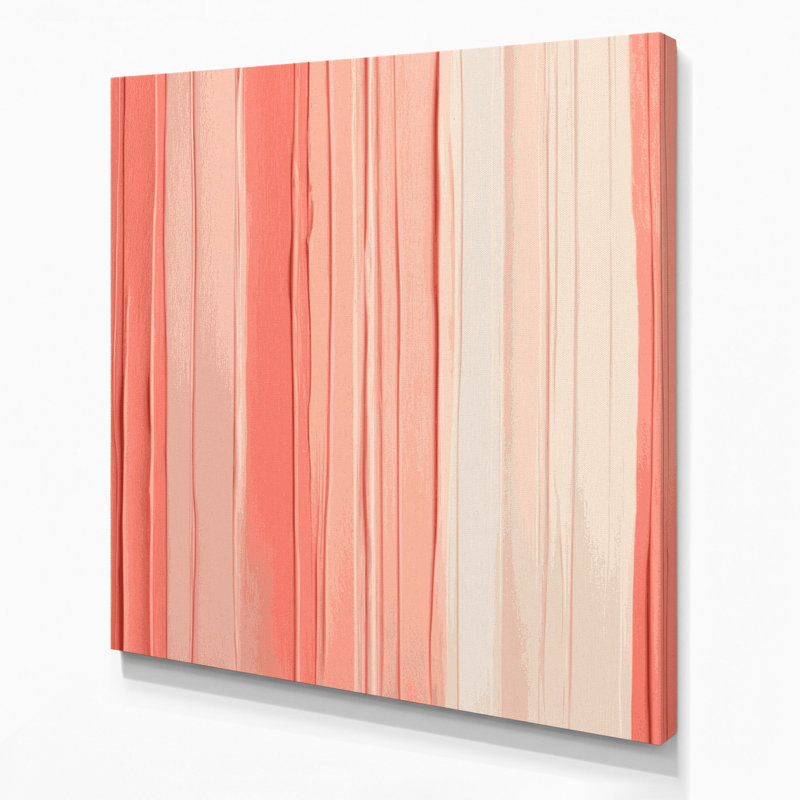 «Abstract Color Field 33», art mural sur toile rose, H 12 po x l 12 po