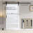 Glass and Manufactured Wood Sliding Barn Door with Installation Hardware Kit-86475563
