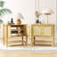 Ensemble de 2 tables de bout en rotin 2 portes-123043757